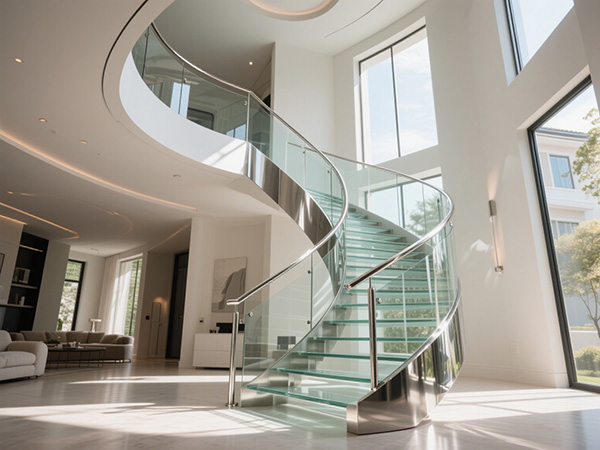 不銹鋼玻璃旋轉(zhuǎn)樓梯定制全解析