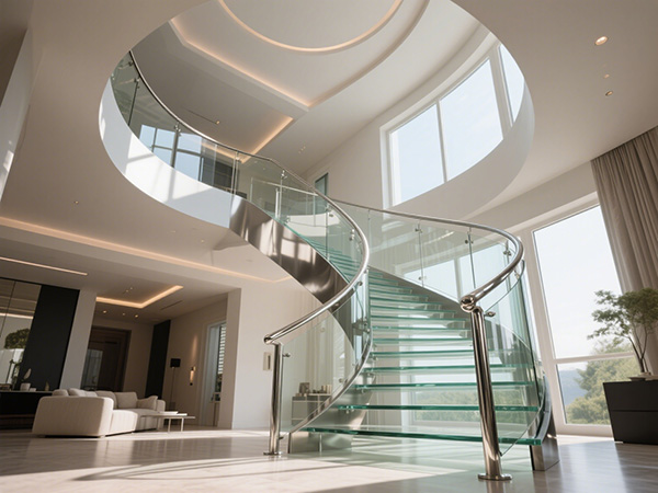 不銹鋼玻璃旋轉(zhuǎn)樓梯定制全解析